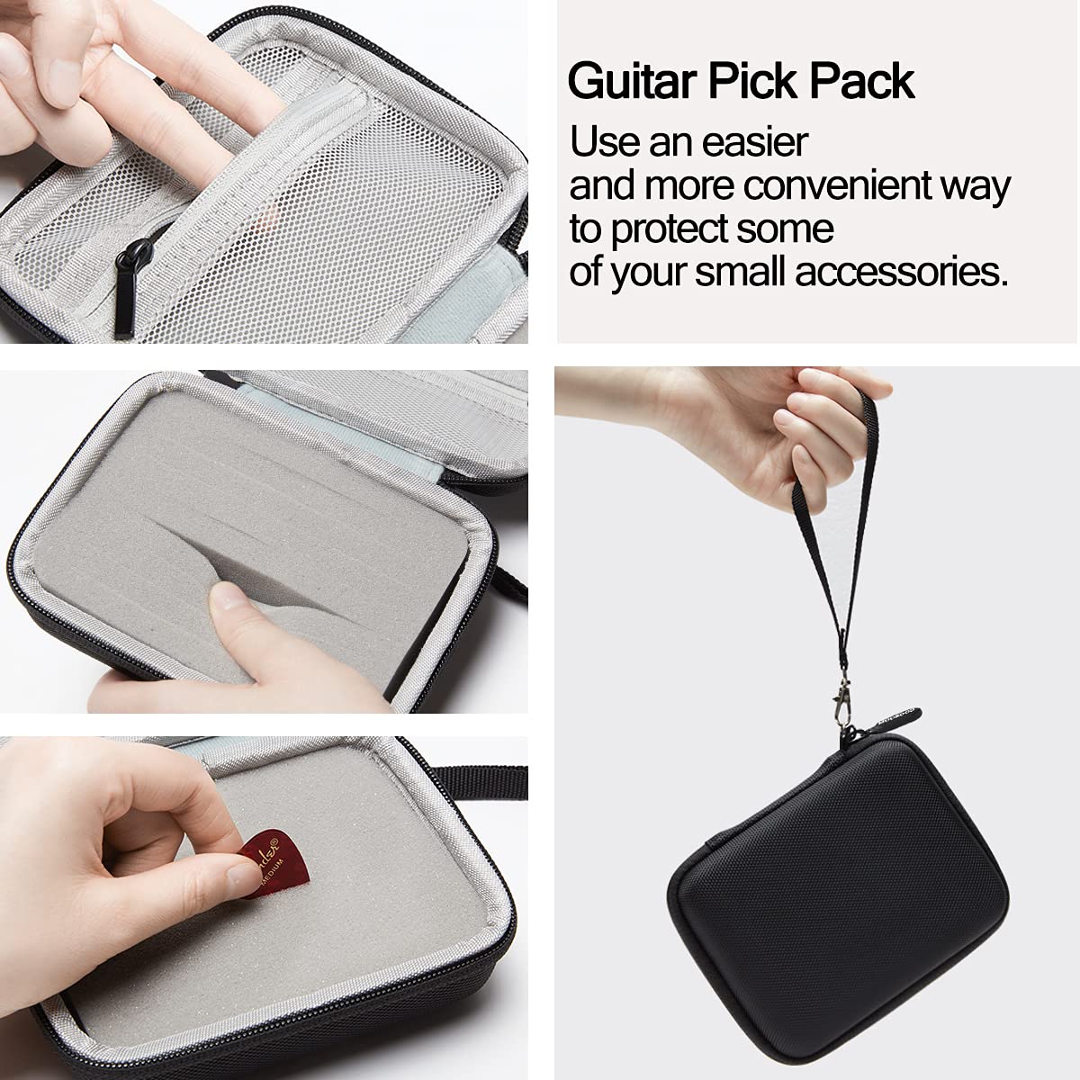 Guitar Pick Holder Case Black B73633