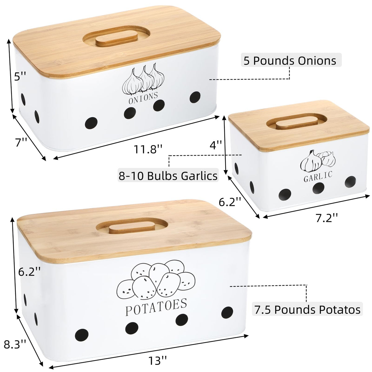 3 Pack Potato Onion Garlic Storage Set O42251