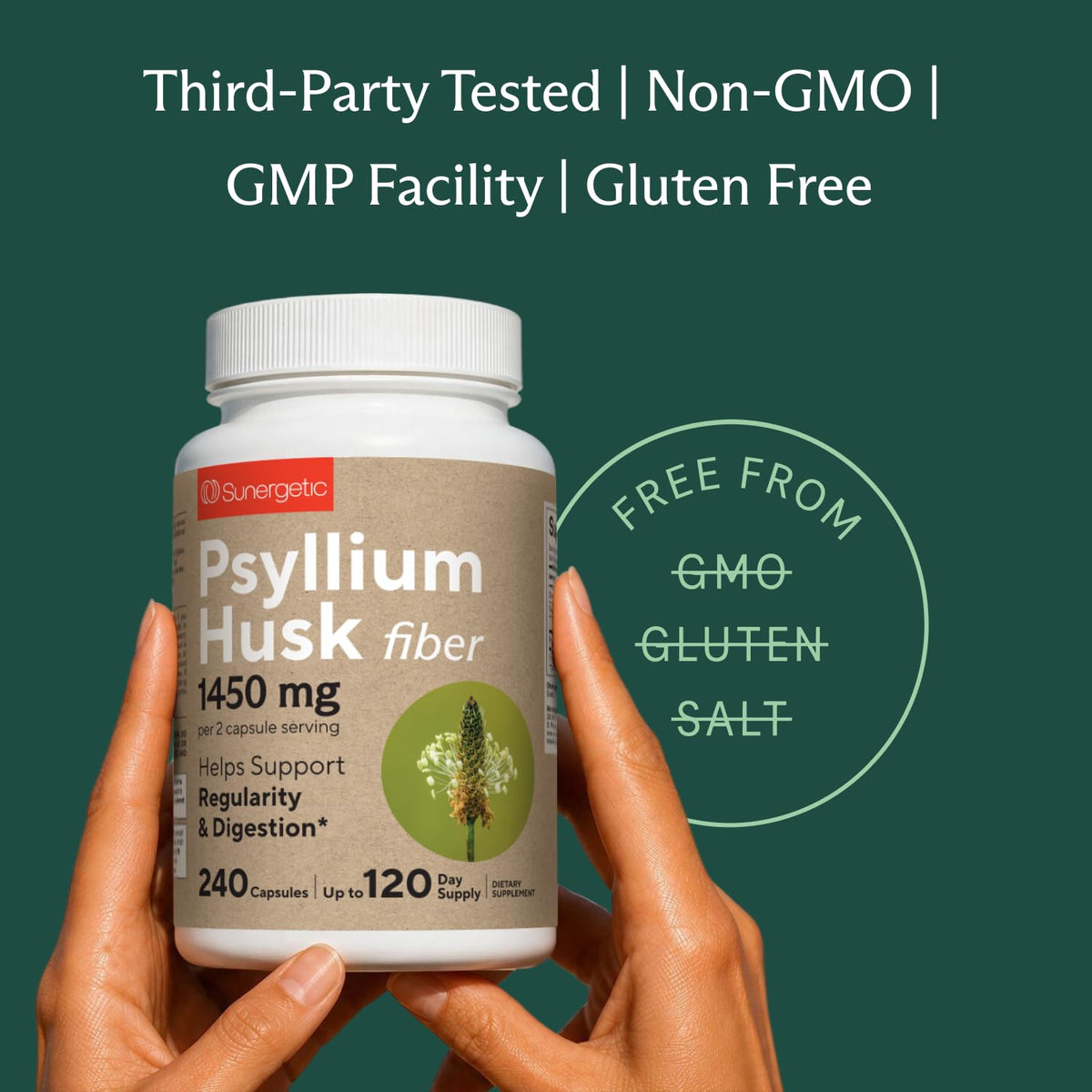Psyllium Husk Fiber Supplement 1450mg 240 Capsules B602