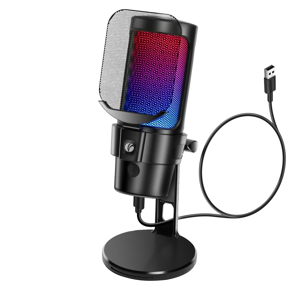 USB Condenser Microphone with Quick Mute, Pop Filter, Shock Mount K78547