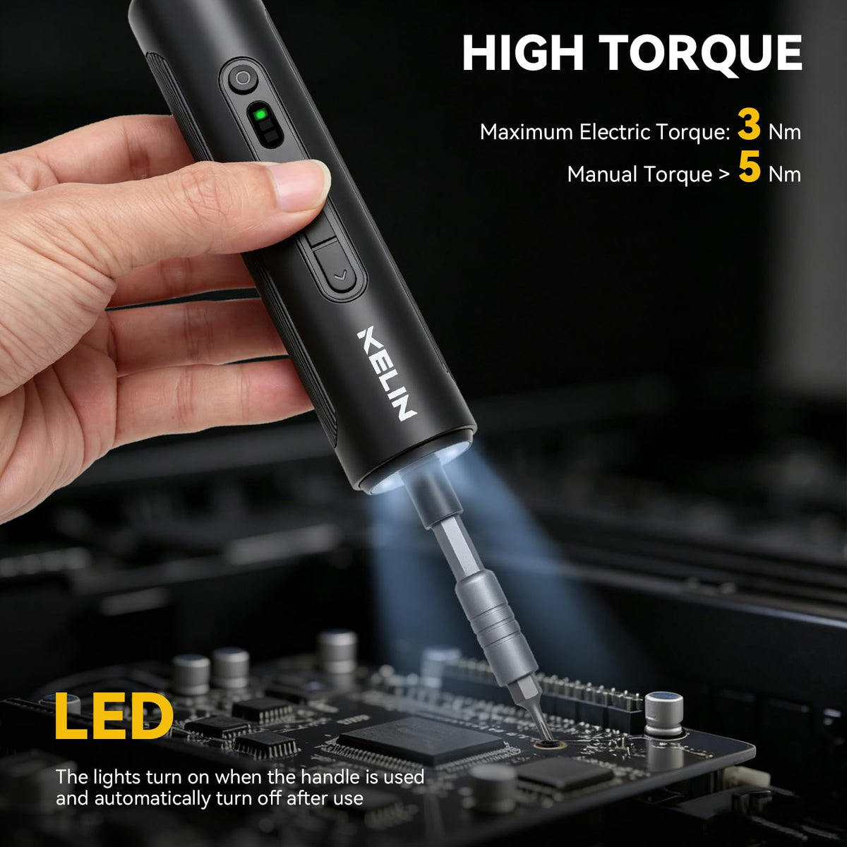 Electric Screwdriver Set 3 Torque Levels S2 Steel Bits Z904