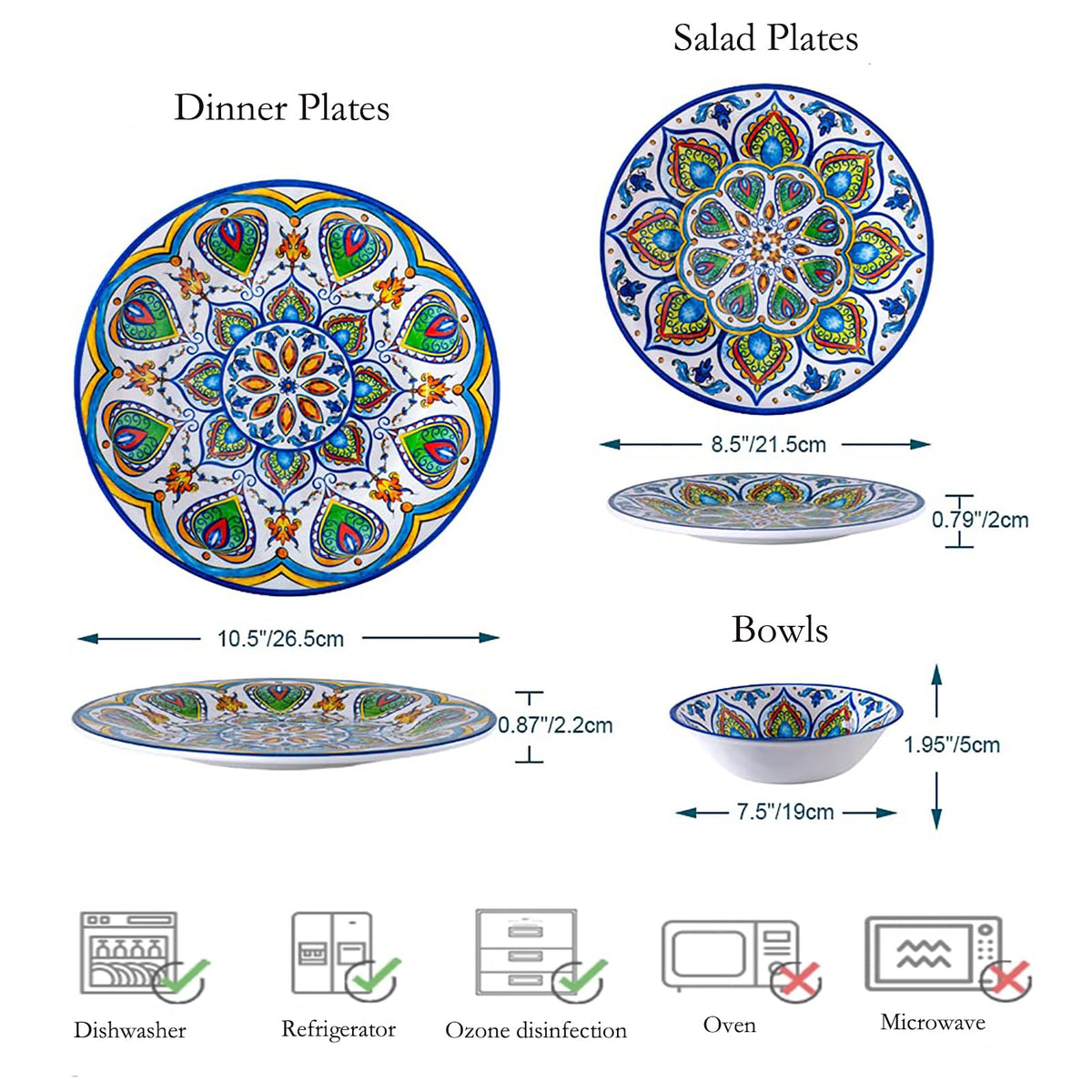 12 Pcs Melamine Dinnerware Set C32056