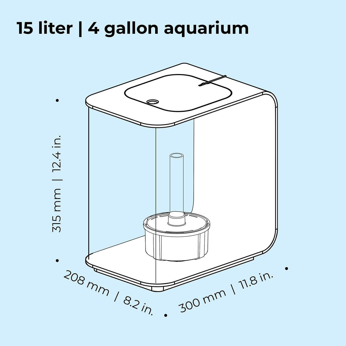 15 Acrylic Aquarium with White LED Lights D3165