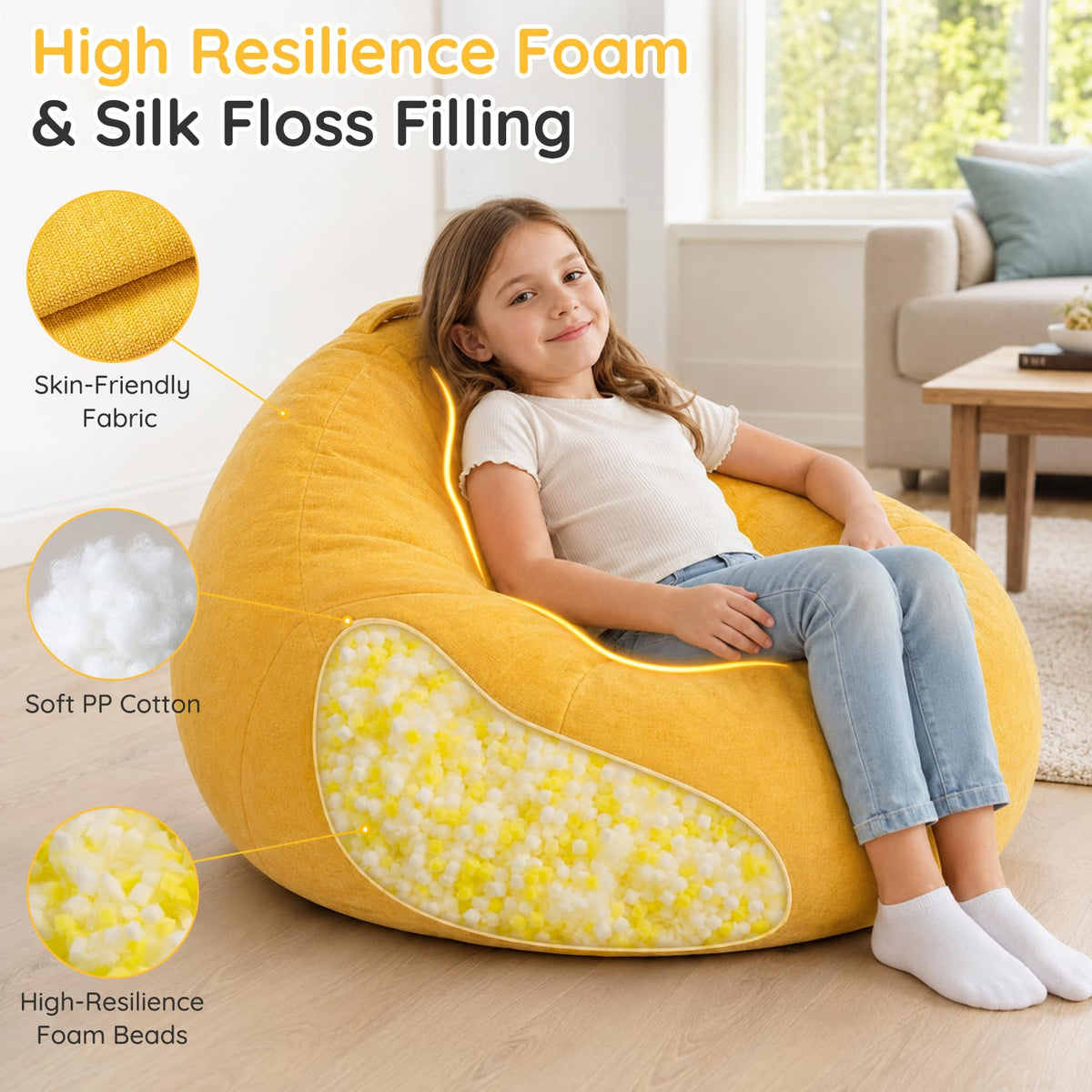 Chenille Bean Bag Chair D4119