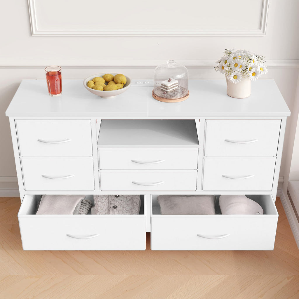 8 Drawer LED TV Stand Dresser with Charging Station E54170