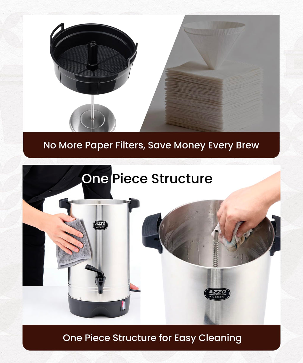 45-Cup Stainless Steel Electric Coffee Urn P2675