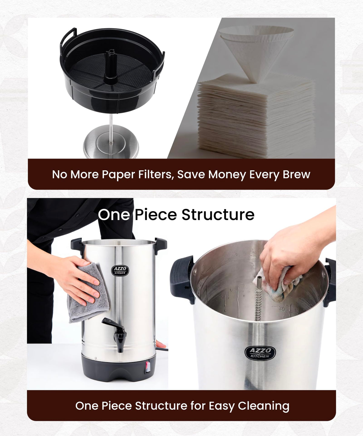 45-Cup Stainless Steel Electric Coffee Urn P2675