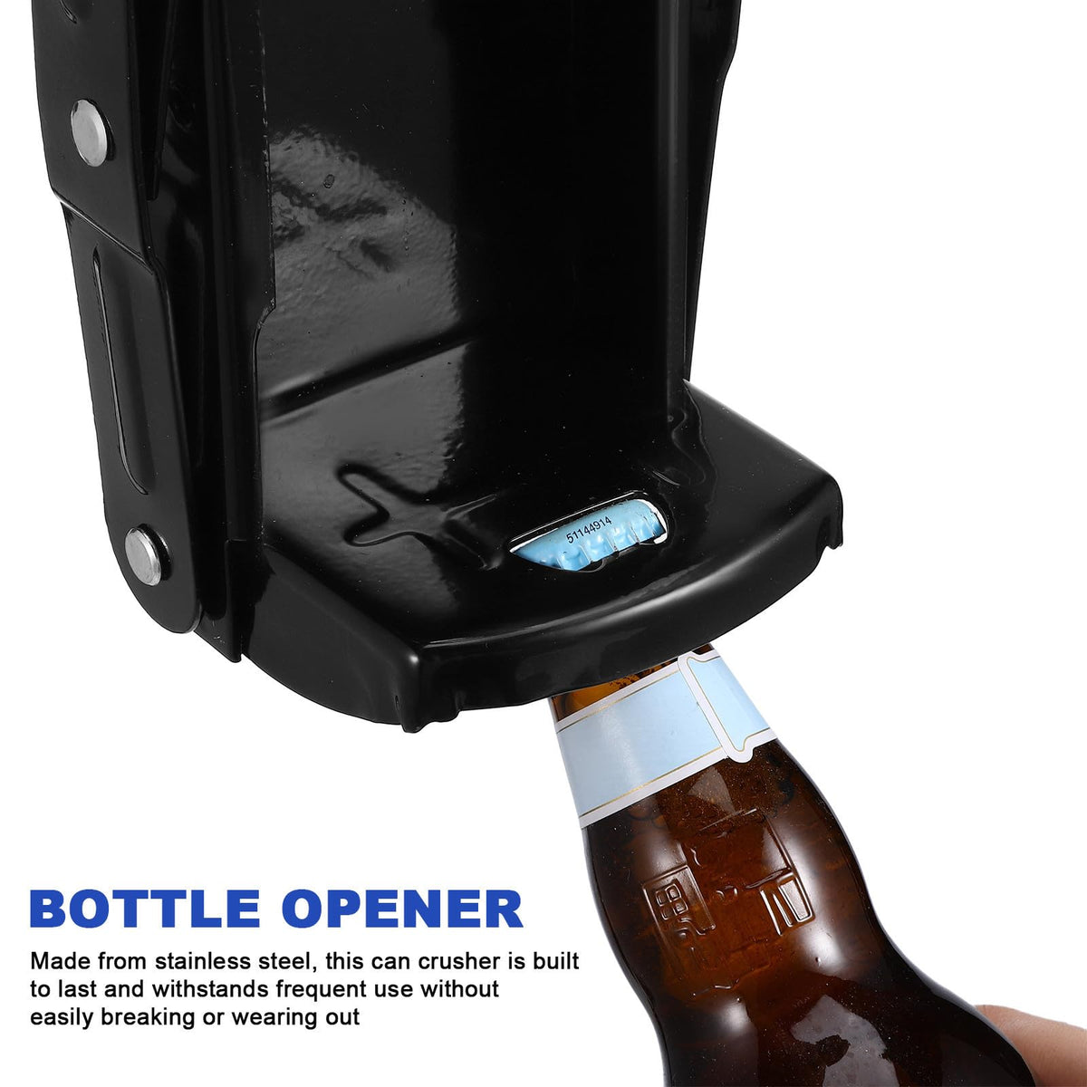 Heavy Duty Wall Mounted Soda Can Crusher with Bottle Opener U877