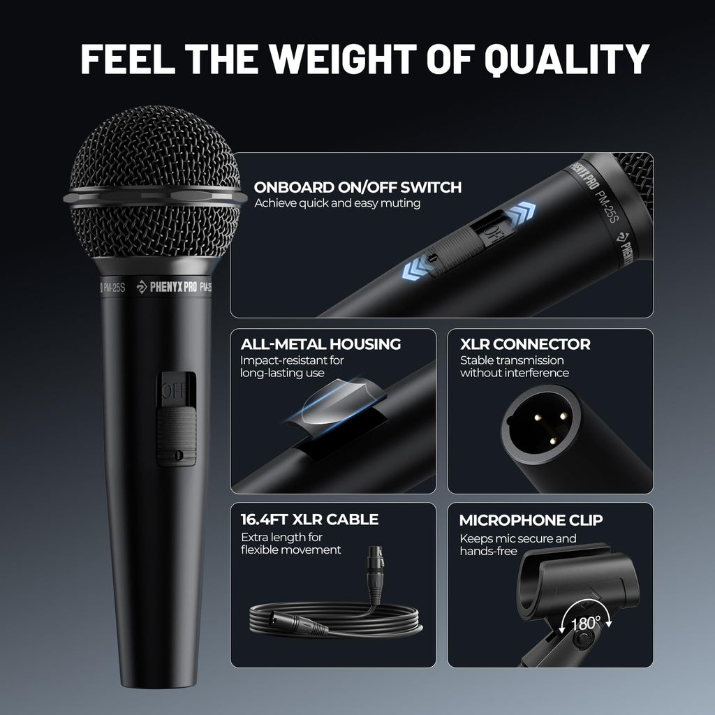 Cardioid Dynamic Wired XLR Microphone with On/Off Switch M4613