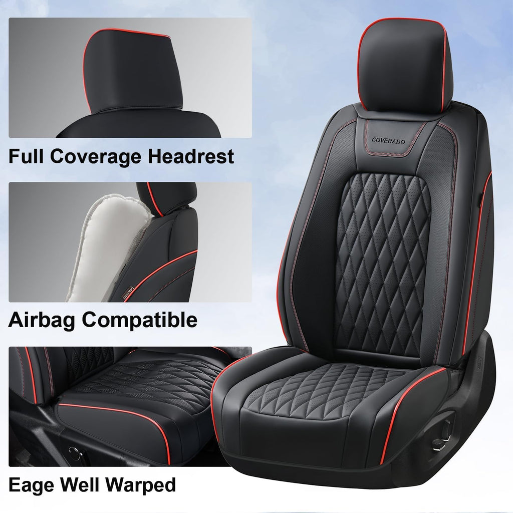 Leather Seat Covers Full Set Waterproof Custom Fit I15477