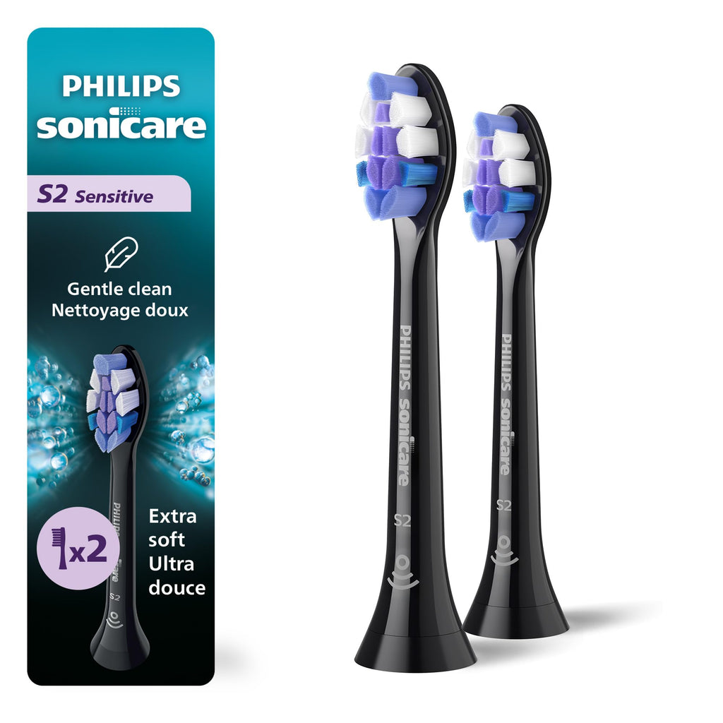 Black 2 Pack Replacement Electric Toothbrush Heads E3036