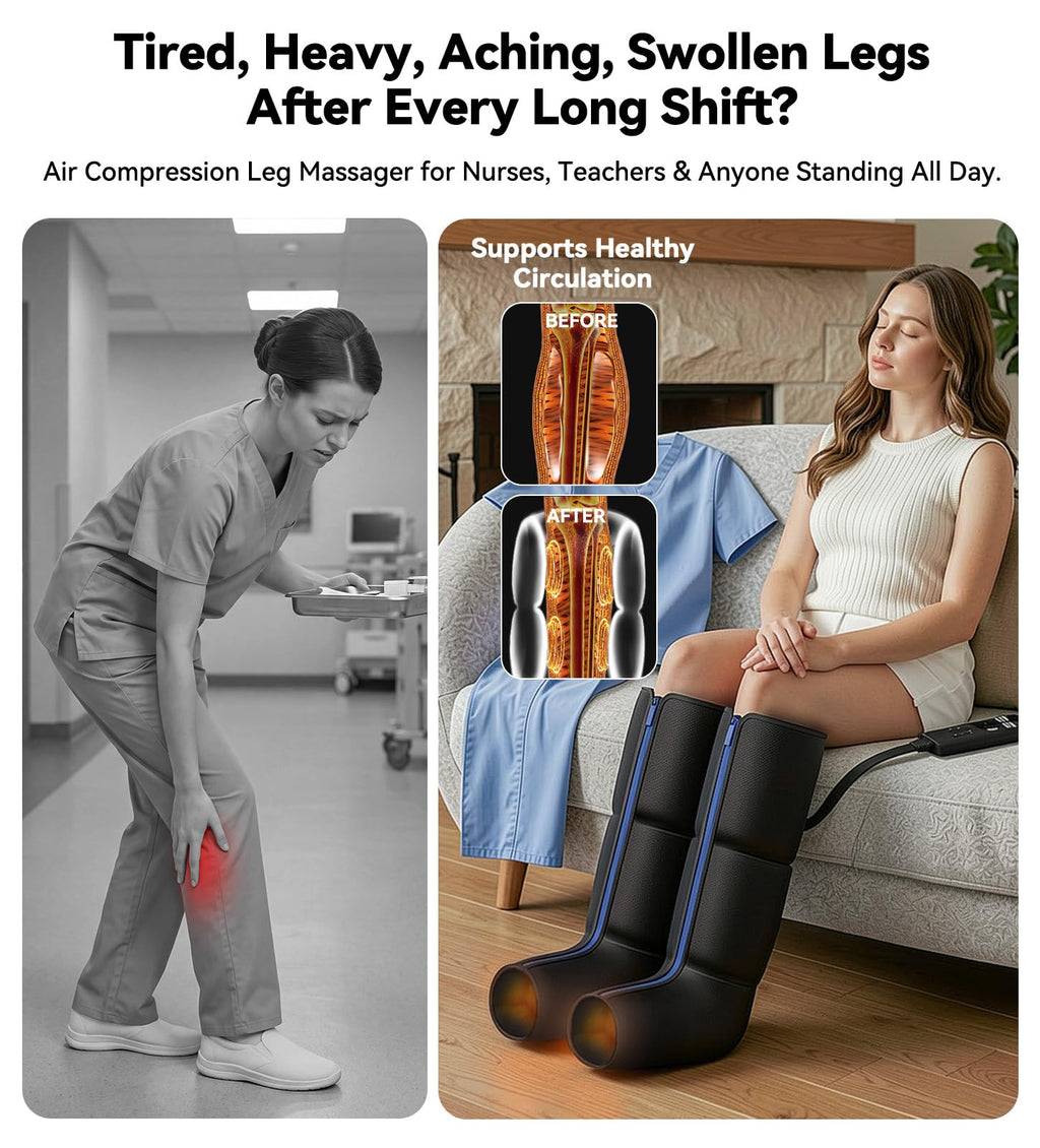 Leg Compression Massager with 3-Zone Heat T310359
