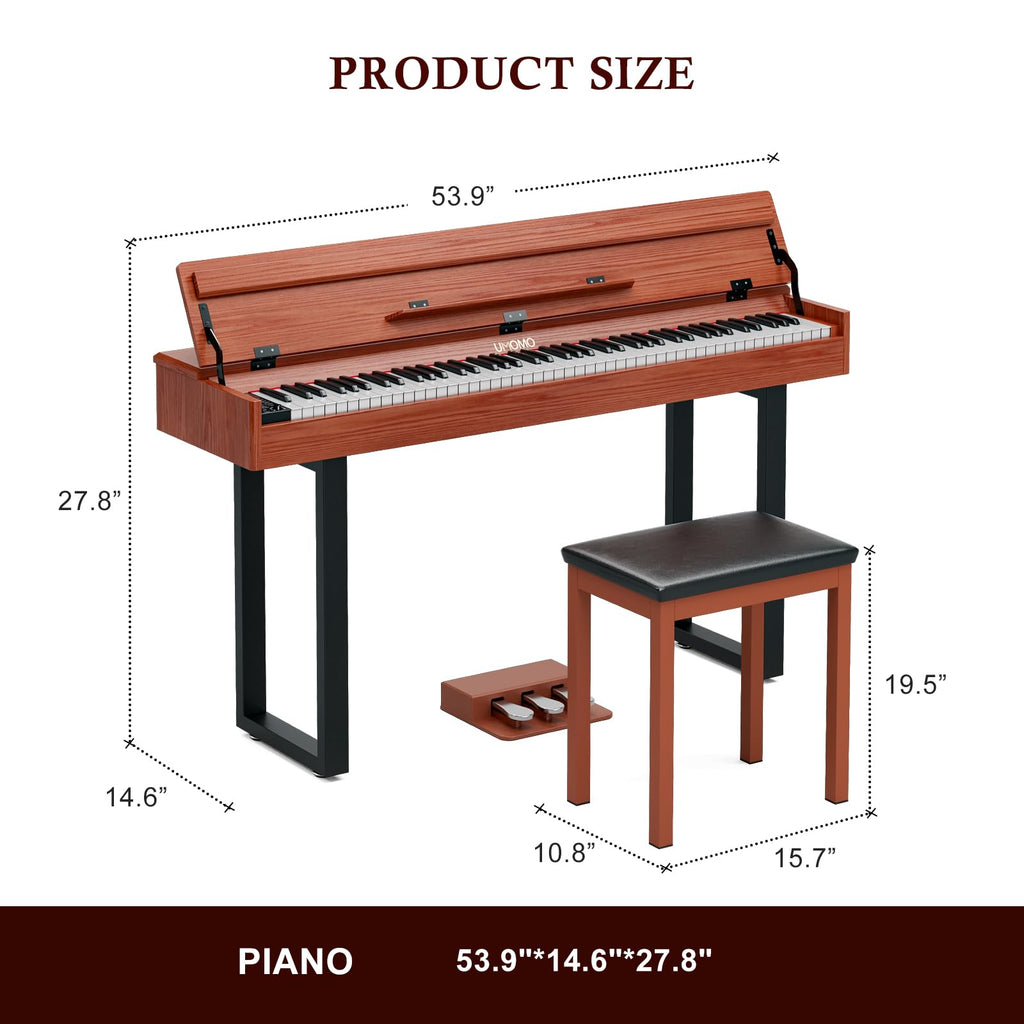 88 Key Weighted Digital Piano with Triple Pedals T71869