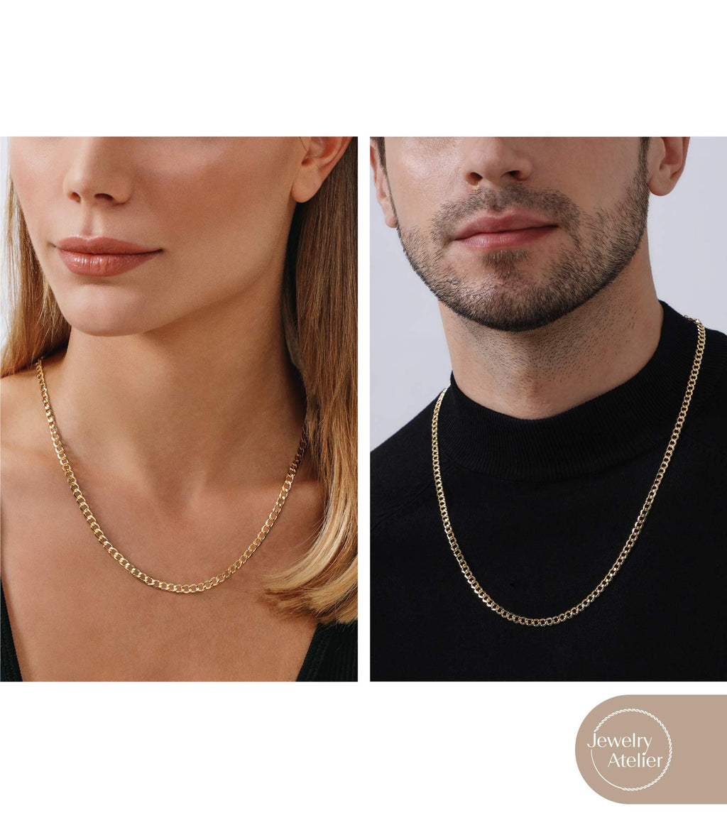 14K Yellow Gold Filled Cuban Curb Link Chain Necklace I76797