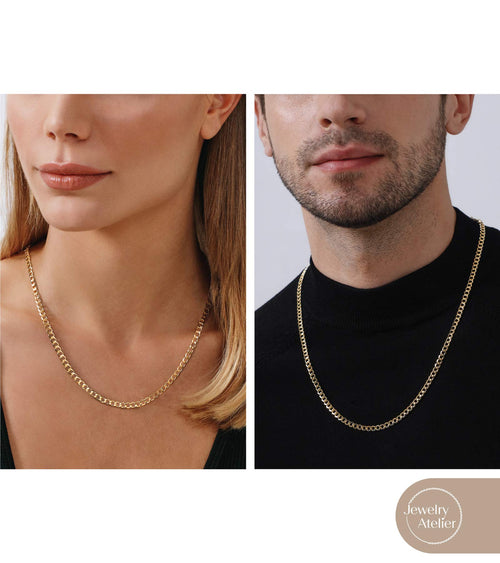 14K Yellow Gold Filled Cuban Curb Link Chain Necklace I76797
