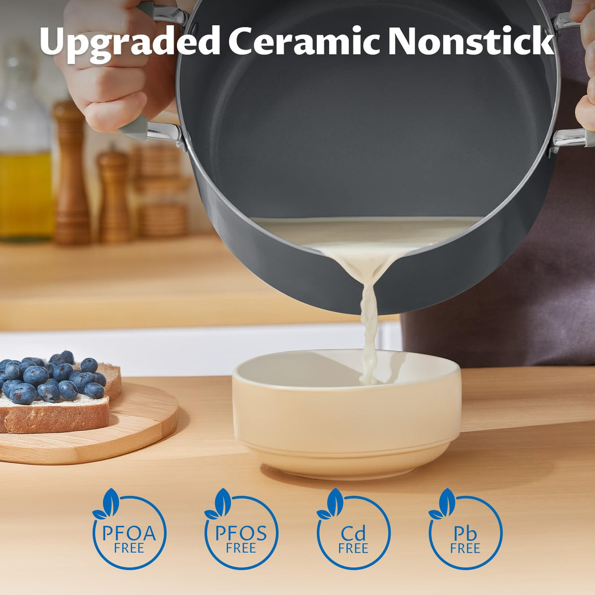 12QT Non Stick Ceramic Stock Pot with Lid K2661