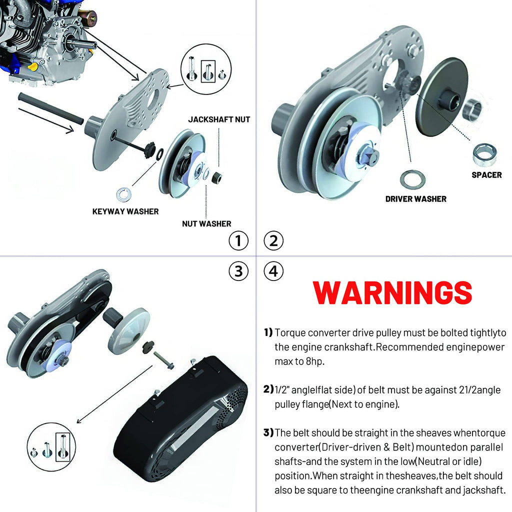 212cc 6.5 HP Torque Converter Clutch 30 Series Replacement Set Y780