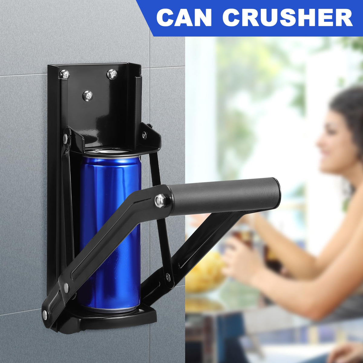 Heavy Duty Wall Mounted Soda Can Crusher with Bottle Opener U877