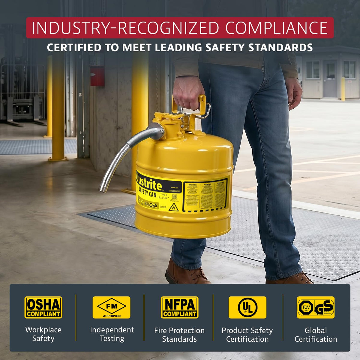 Yellow Galvanized Steel Diesel Fuel Can J299731