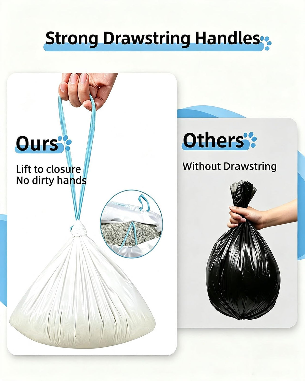 120 Count Drawstring Cat Litter Bags R74963