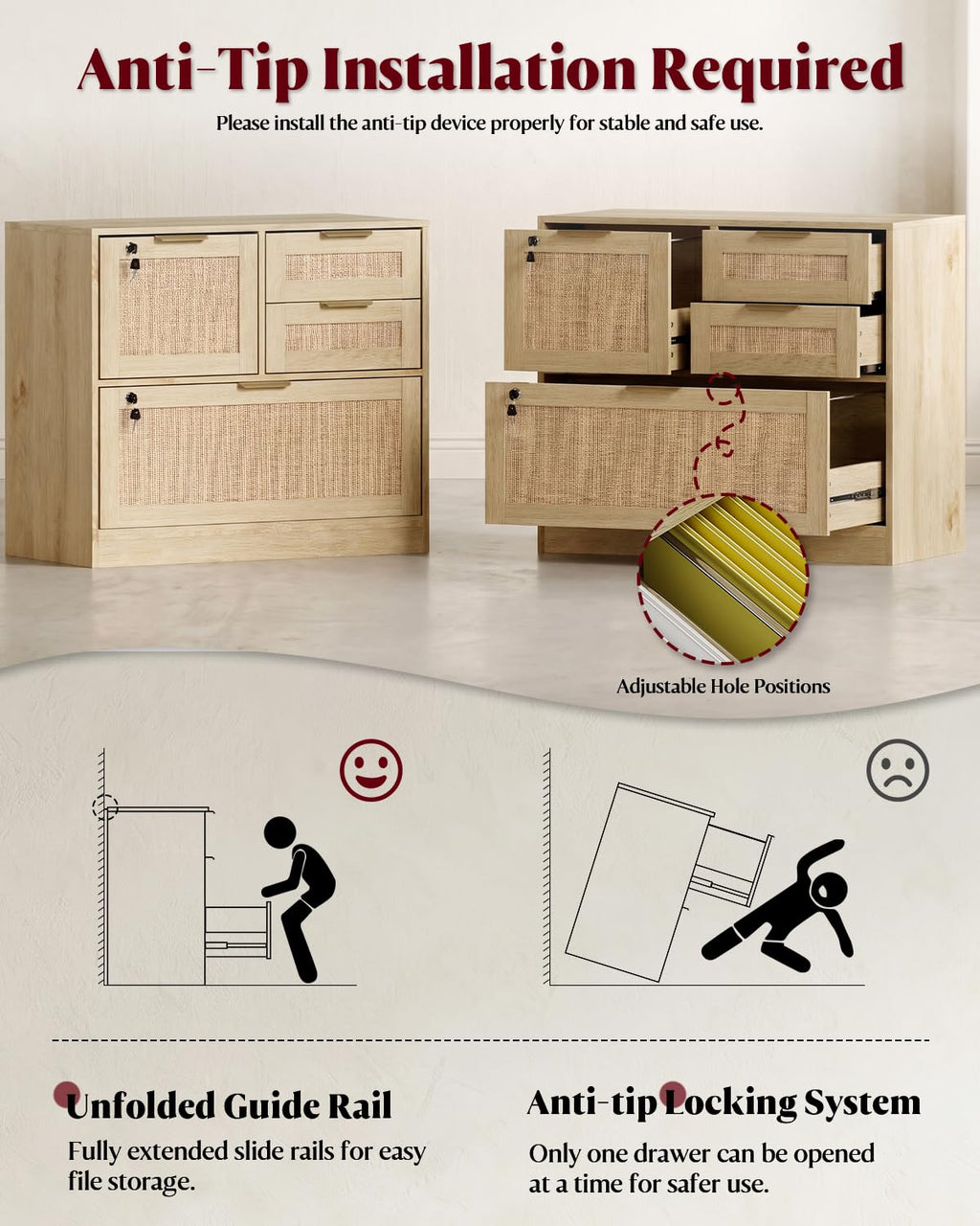 4 Drawer File Cabinet with Lock P386