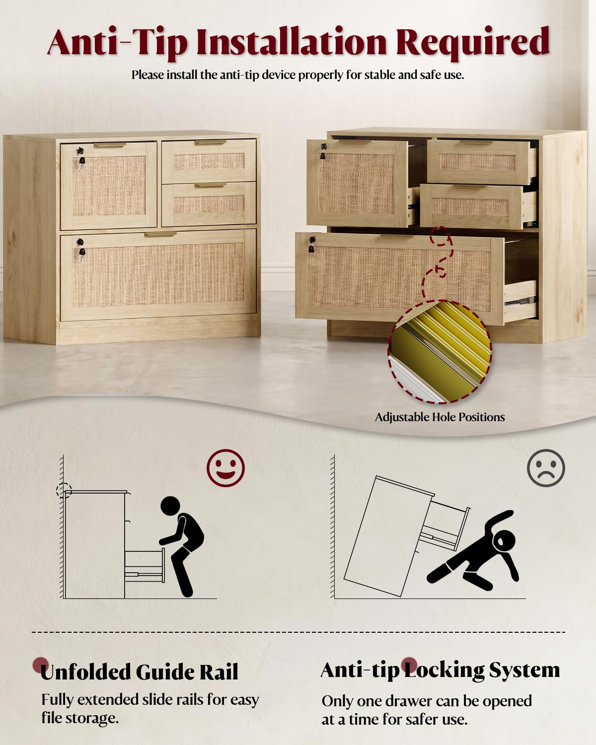 4 Drawer File Cabinet with Lock P386