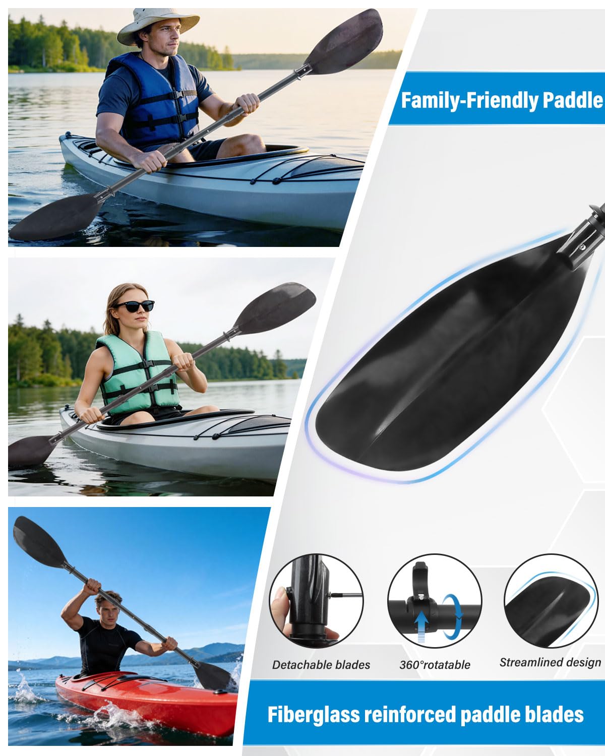 Adjustable Telescopic Kayak Paddle with Storage Bag D25087