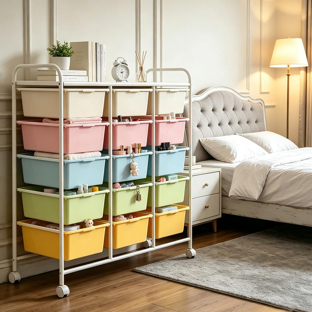 15 Drawer Rolling Storage Cart with Wheels O548941
