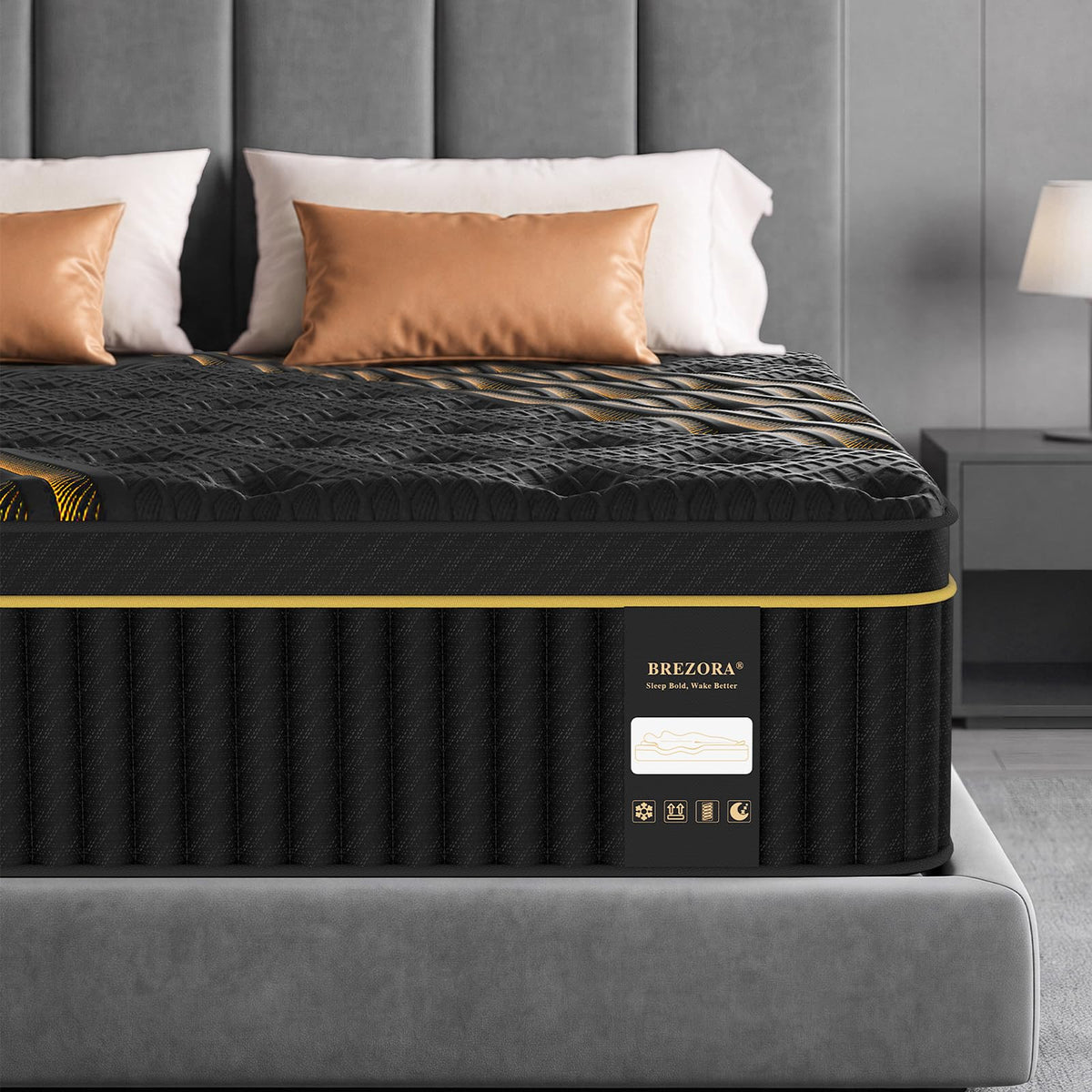 Full Size Firm 14 Inch Cooling Hybrid Mattress in a Box F83429
