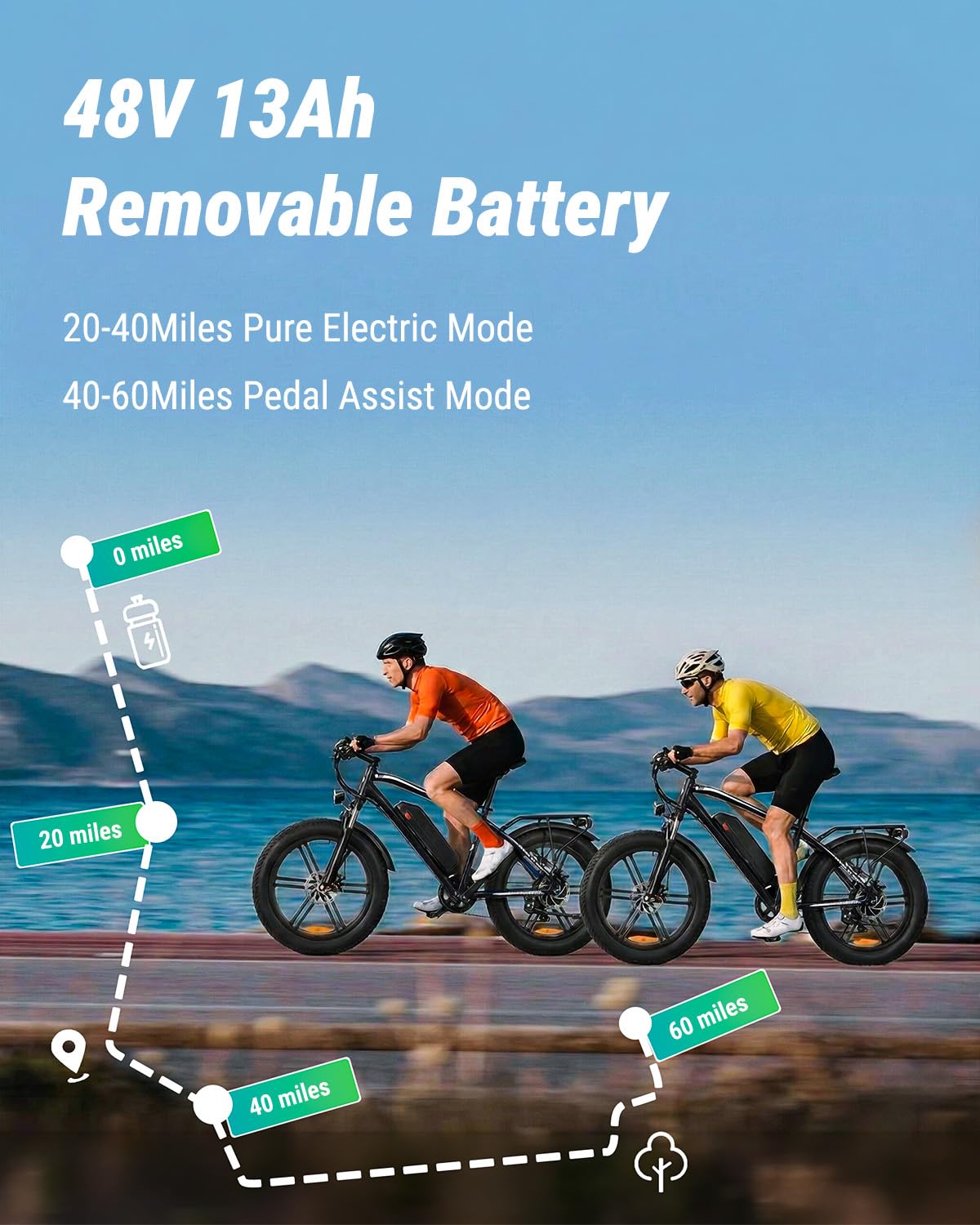 1000W Peak Electric Mountain Bike 48V 13Ah L878