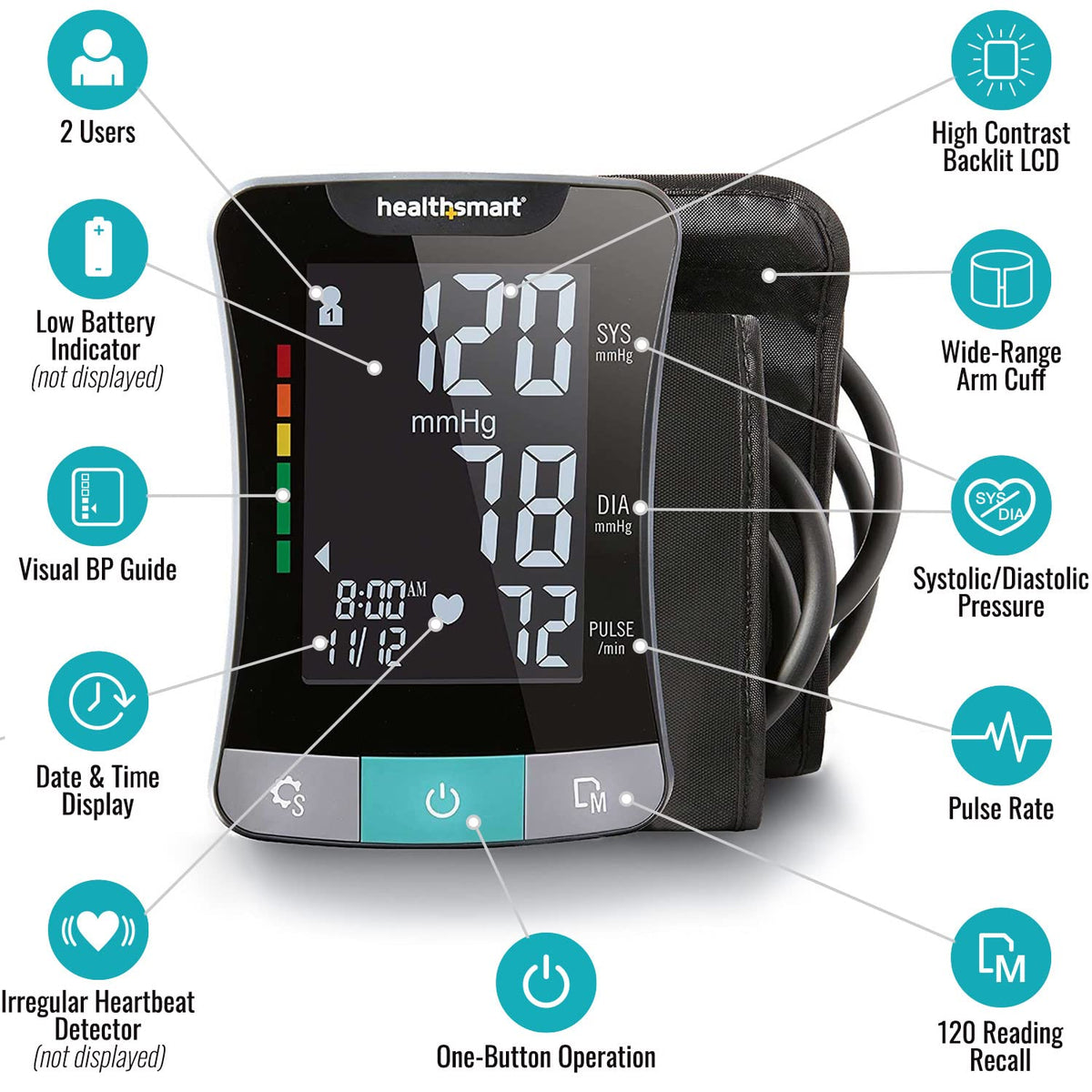 Digital Blood Pressure Monitor with Automatic Upper Arm Cuff G9380