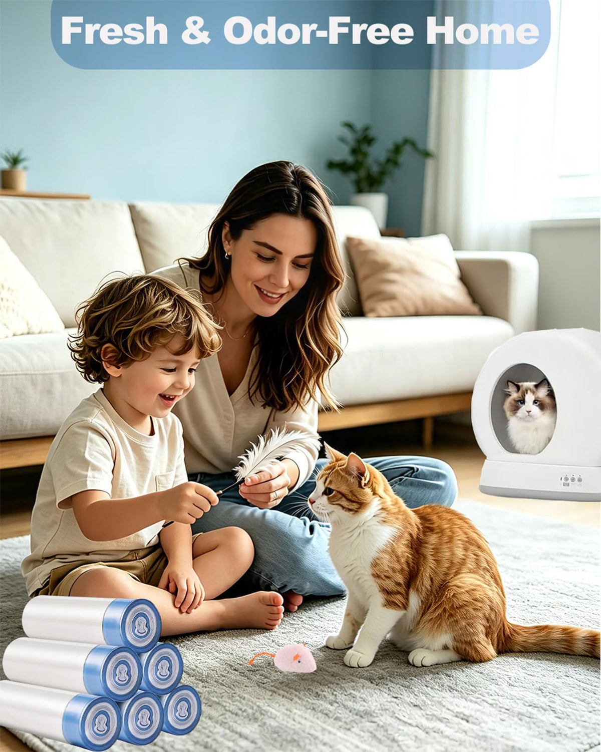 120 Count Drawstring Cat Litter Bags R74963