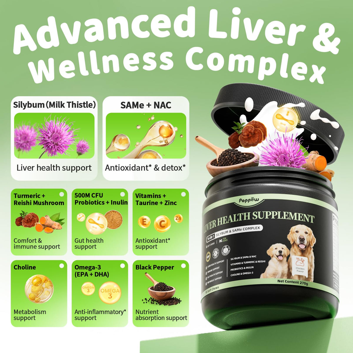 Dog Liver Support Chews with Milk Thistle V9236