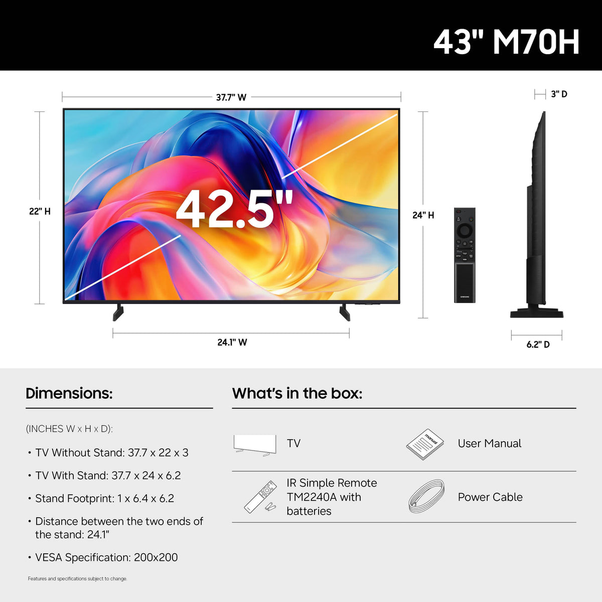 43-Inch Mini LED 4K Smart TV G610724