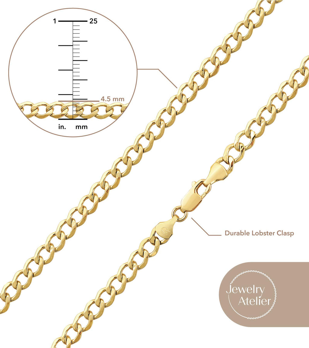 14K Yellow Gold Filled Cuban Curb Link Chain Necklace I76797