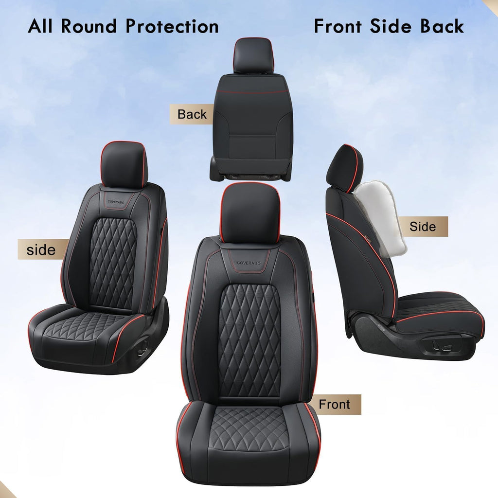 Leather Seat Covers Full Set Waterproof Custom Fit I15477