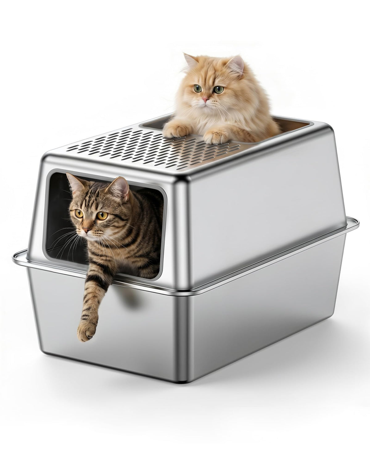 Stainless Steel Enclosed Cat Litter Box with Lid L98988