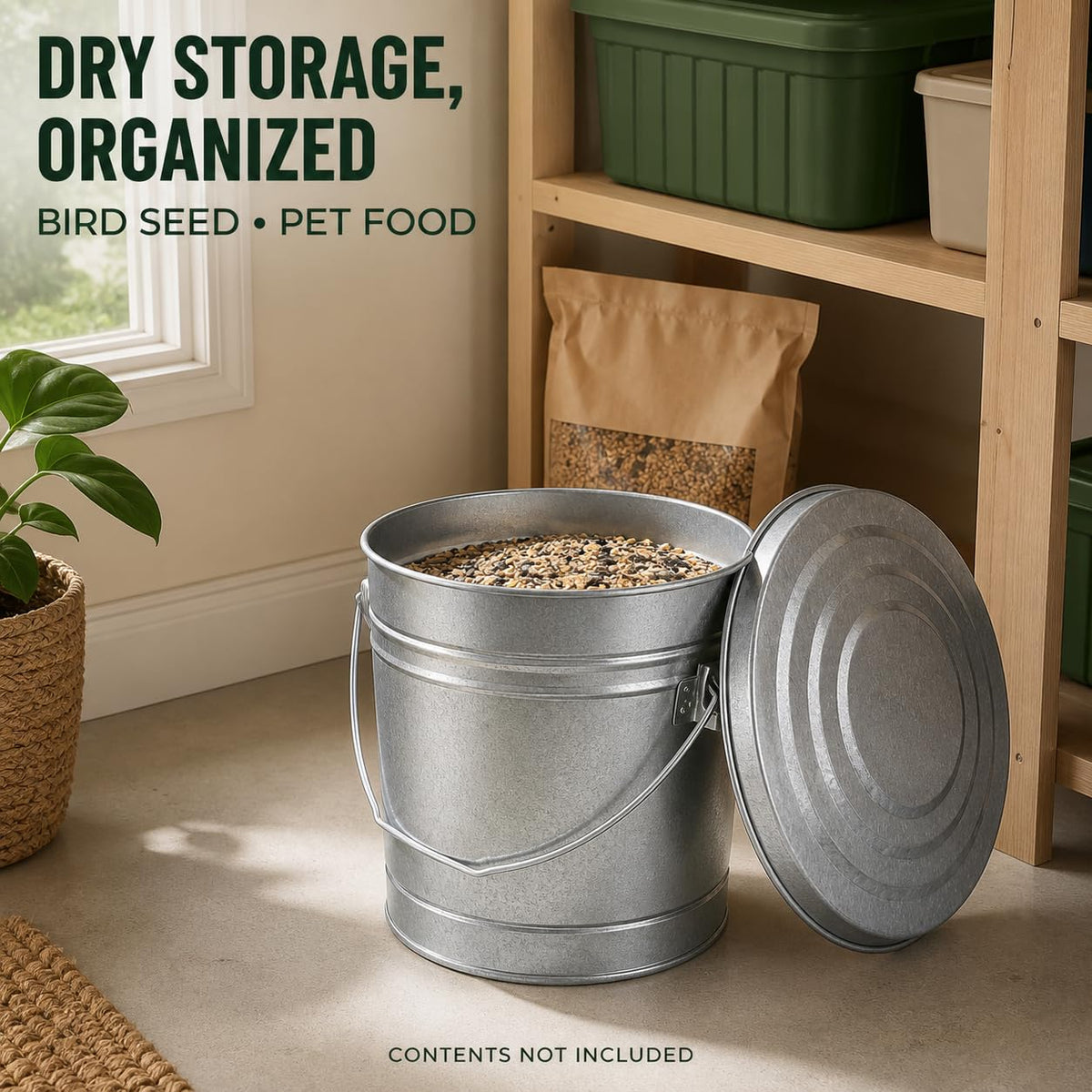 6 Gal Galvanized Steel Storage Can D7750