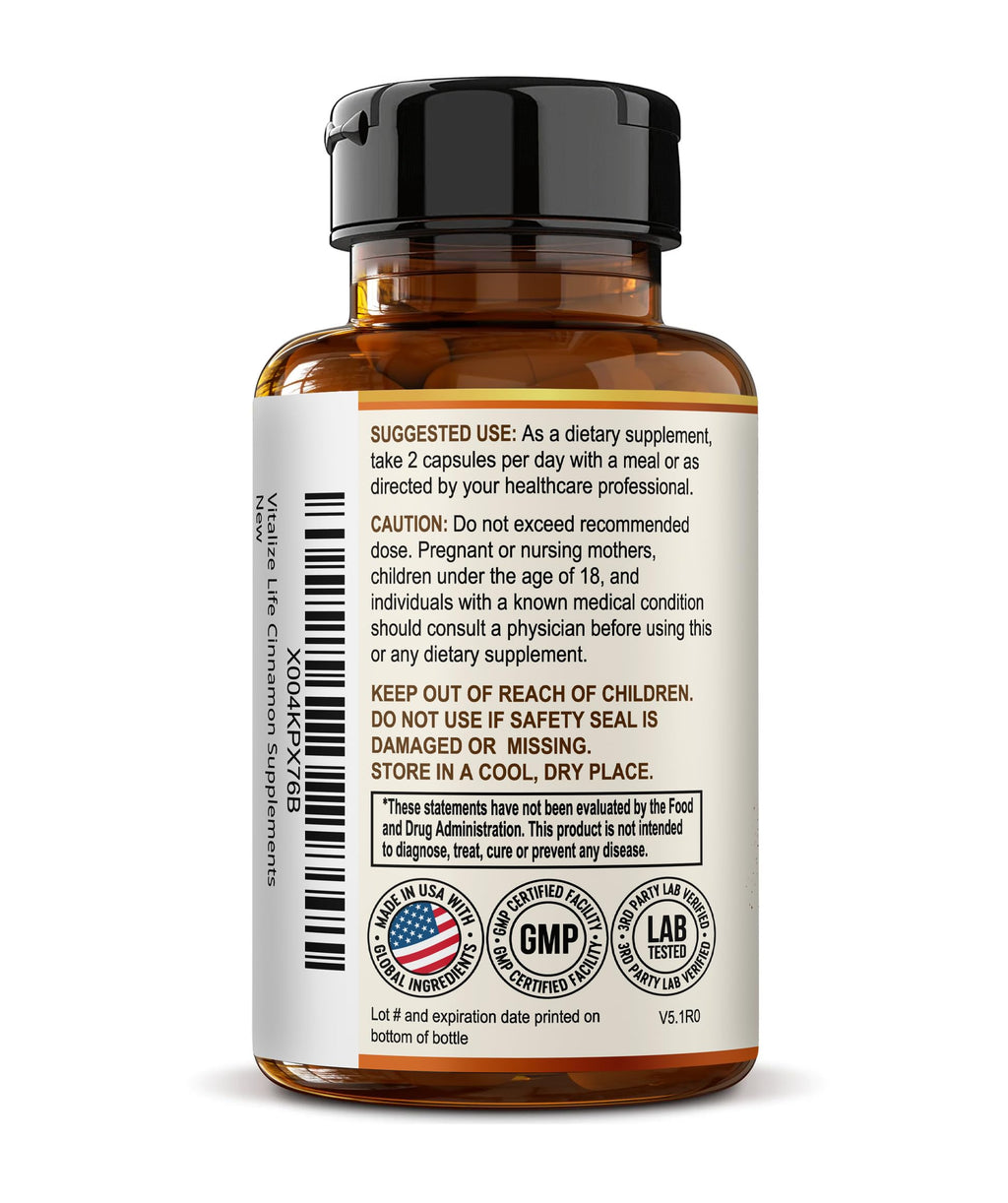 Organic Ceylon Cinnamon 1200mg 60 Vegan Capsules D74546