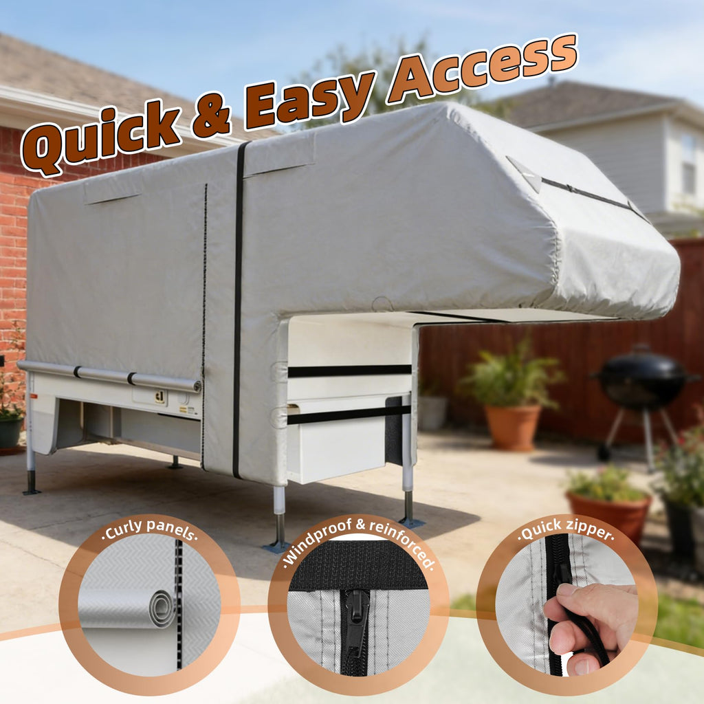 10-12ft Truck Camper Cover 300D Oxford Y274