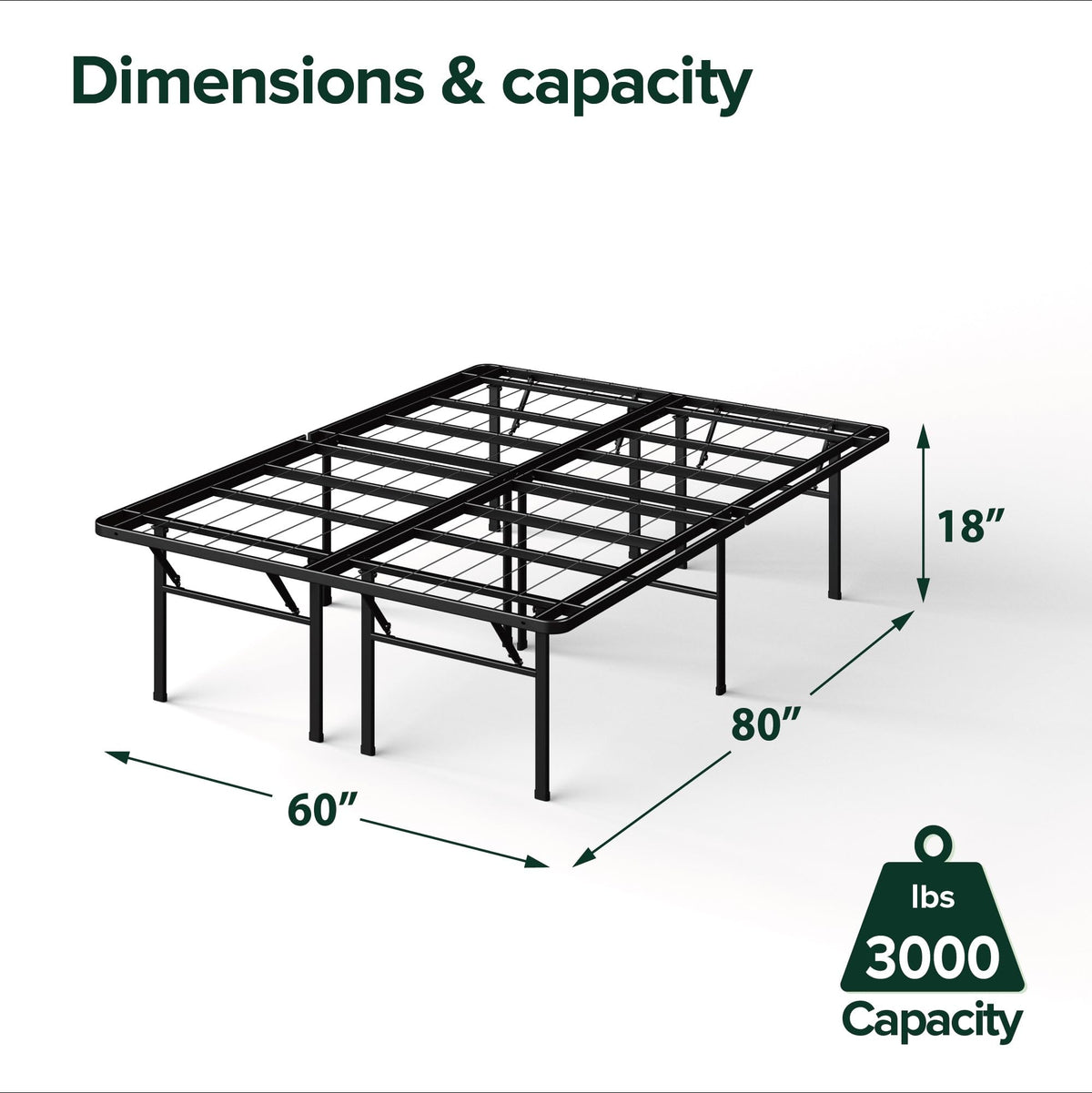 Queen Black Platform Bed Frame U8095