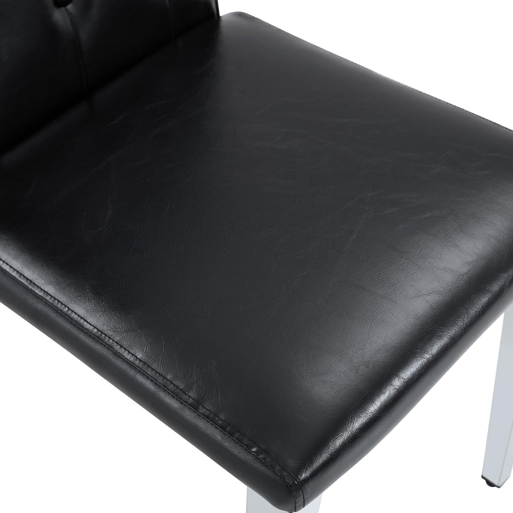 Black Faux Leather Dining Chairs Set of 6 O10769