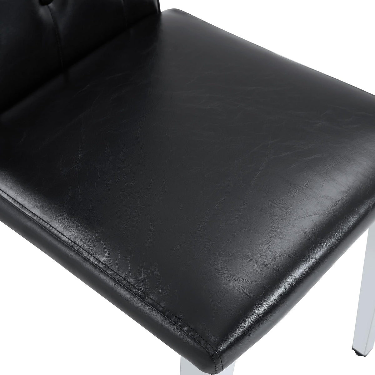 Black Faux Leather Dining Chairs Set of 6 O10769
