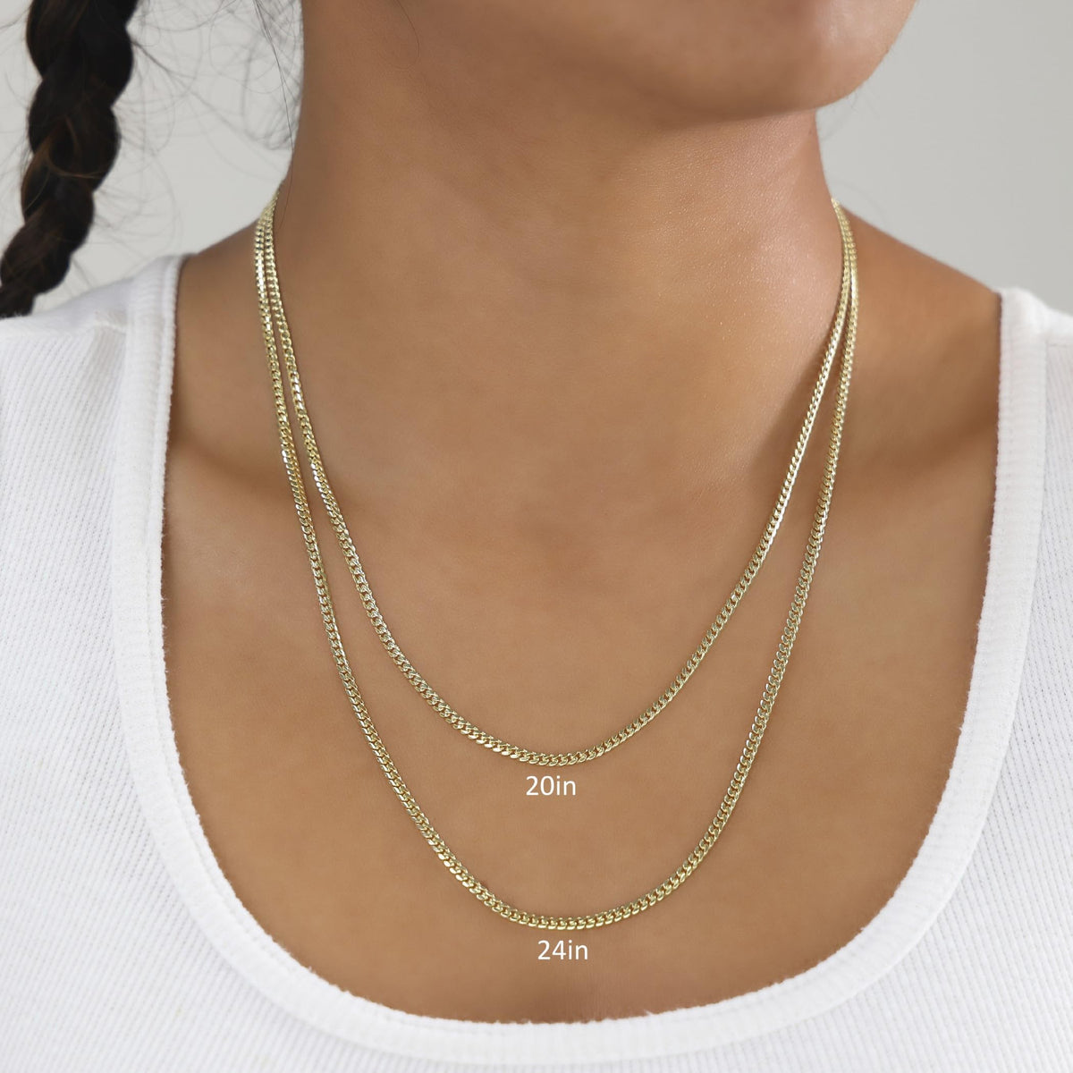18k Yellow Gold Cuban Link Chain Necklace B40171