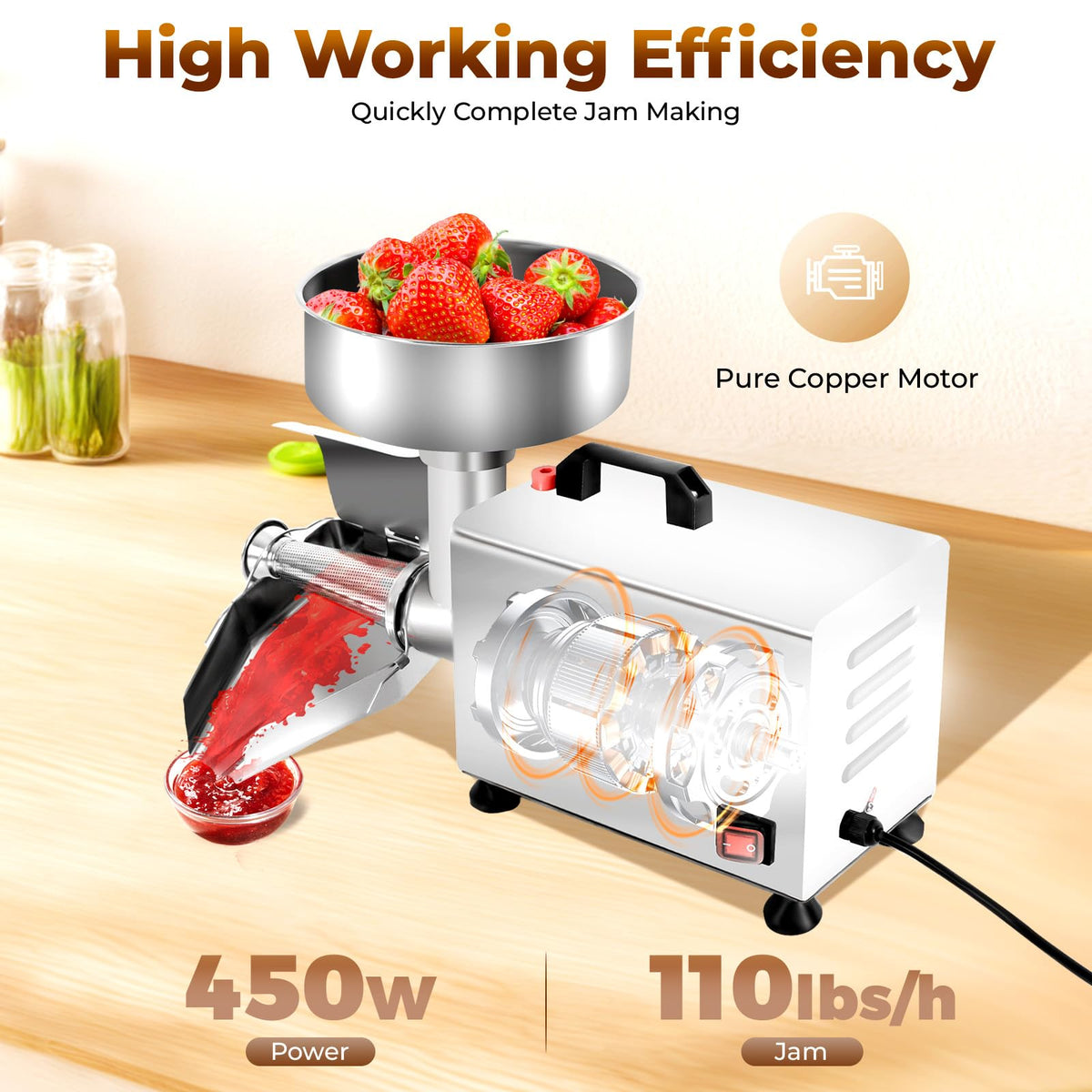 110v 450w Stainless Steel Electric Tomato Strainer H882973