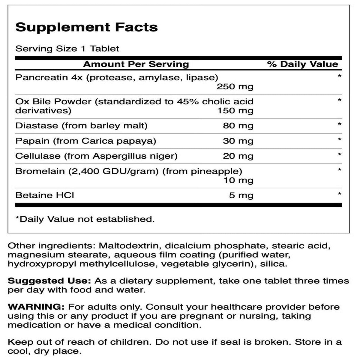180 Tablets Digestive Enzymes Q590433