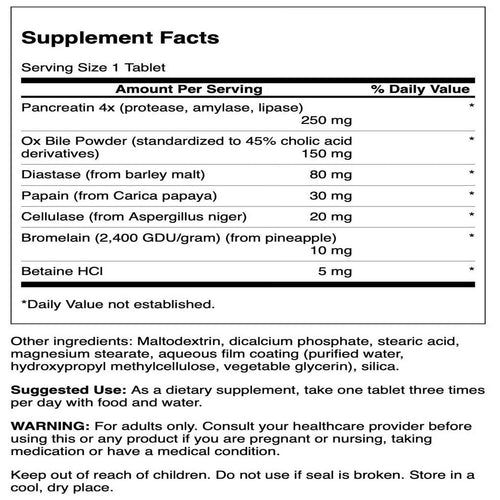 180 Tablets Digestive Enzymes Q590433