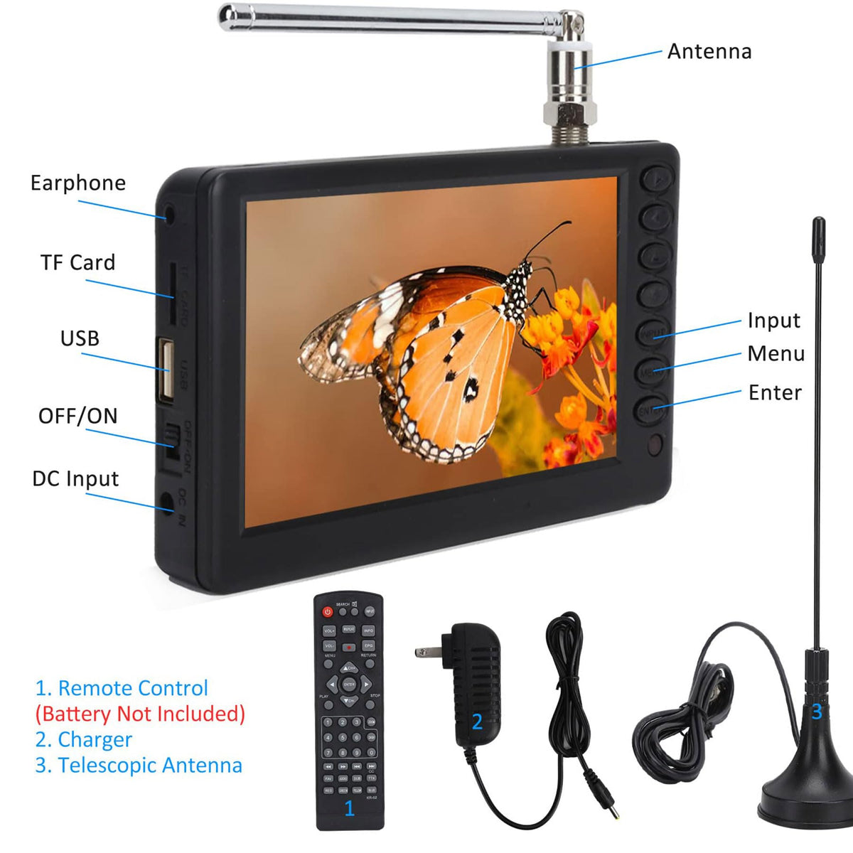 Portable 5" Digital TV with FM Radio J6215