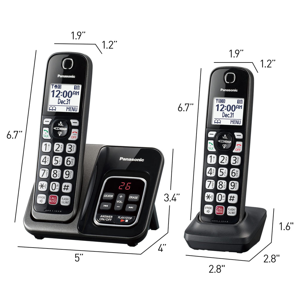 Cordless Phone with Answering Machine, 3 Handset D649261