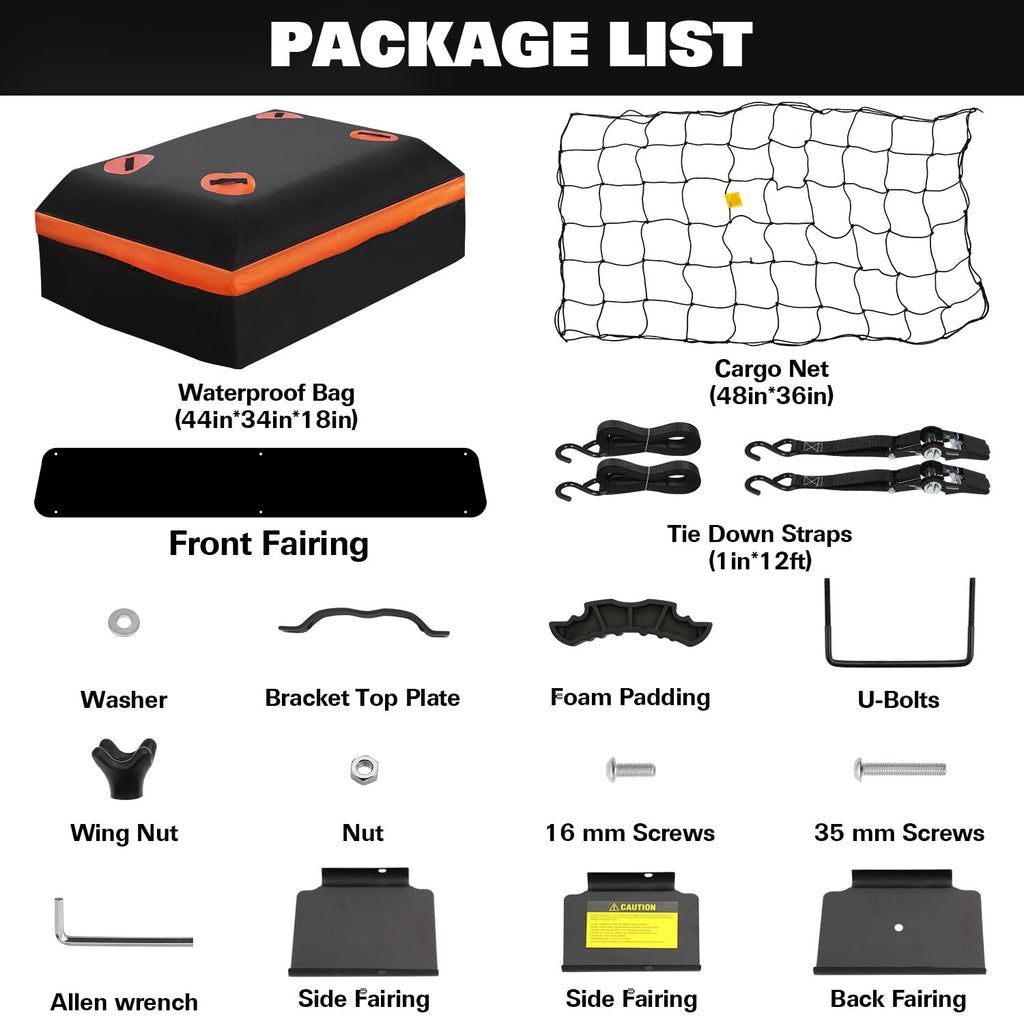 64" x 39" x 5" 200lb Heavy Duty Roof Rack Carrier Basket with Waterproof Bag B79296